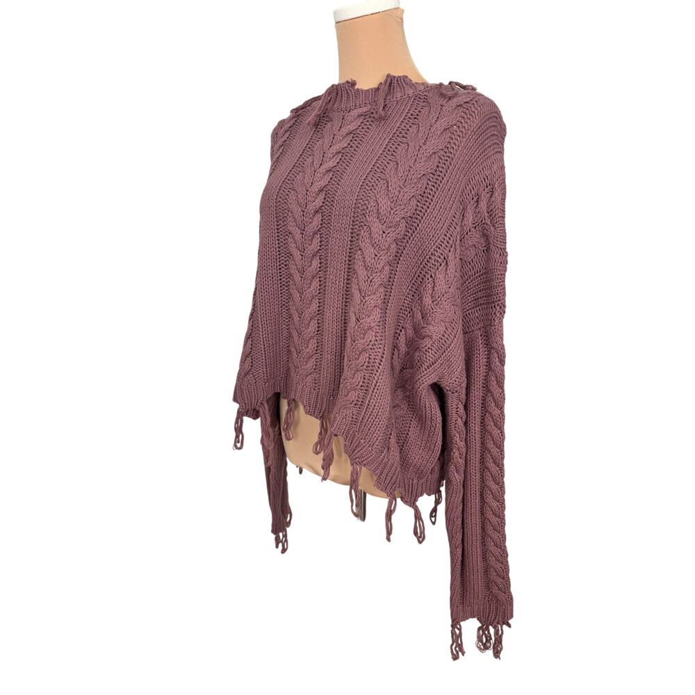 NWT Purple Snow Funky Fringe Sweater Mauve Small